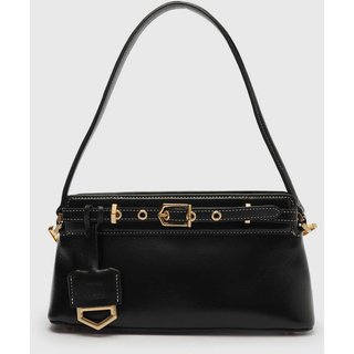 Bolsa Tiracolo Feminina Arezzo Heritage Leather Preta