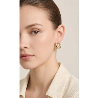 Brinco Gota Vazada Banhada a Ouro 18k