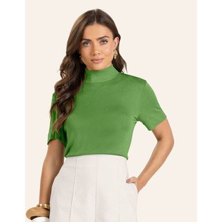 Blusa Feminina Gola Alta ViscoTrico Básica Endless Verde