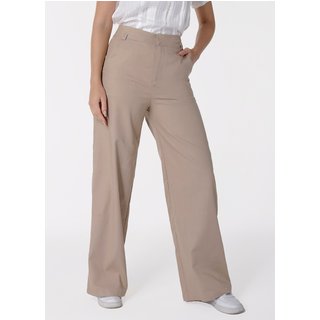 Calça de Linho Marrom Claro Pantalona Alfaiataria Feminina Sob