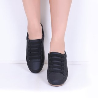 Sapatênis Feminino Comfort Casual Elástico Preto