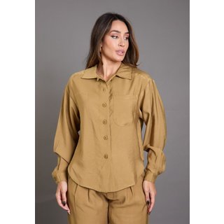 Camisa Manga Longa Feminina Social Em Viscose com Bolso Dialogo Verde