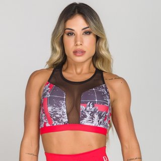 TOP BOJO REMOVÍVEL DECOTE E COSTAS EM TULE COLOR CHOCK FT0651TP