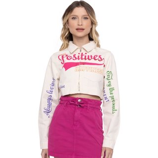 Jaqueta Feminina Cropped Melissa Off White