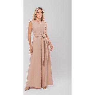 Macacão Regata Feminino Alfaiataria Pantalona Salvatore Fashion Nude