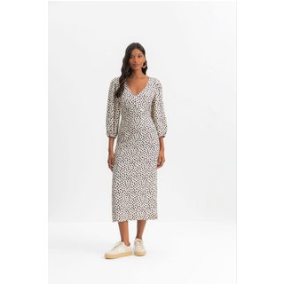 Vestido feminino midi estampado Essendi Off-white
