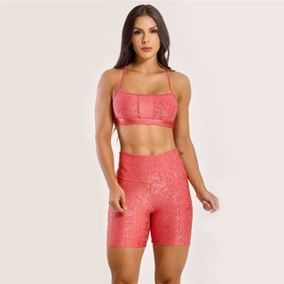 Short j Winner Dnnc Coral Madras Texturizado Donna Carioca