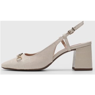 Scarpin Feminino Jorge Bischoff Slingback Croco Off-White