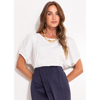 Blusa Feminina Bege Em Malha De Algodão Penteado