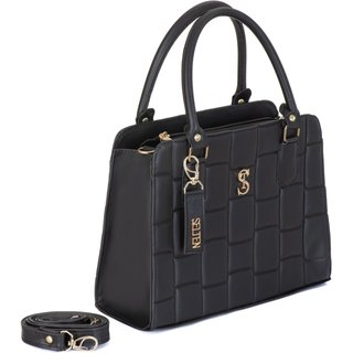 Bolsa Tote Feminina em tijolinho Selten Preta