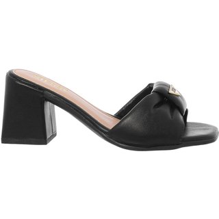 Sandália Tamanco Feminino Stessy Casual Salto Bloco Confortável Preto