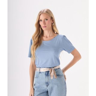 Blusa Makenji Decote Bateau Feminina Azul