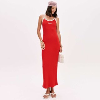 Vestido Super Mid Lança Perfume Friso Pr26 Vermelho Feminino
