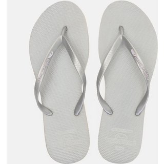 Chinelo Tropical Brasil Bi-Color Perolado Slim Prata