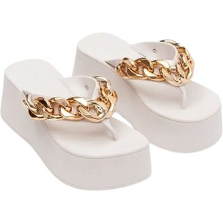 Chinelo Petite Jolie Plus Plataforma de Dedo Correntinha
