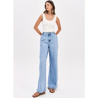 Calça Jeans My Favorite Wide Leg Pocket Azul