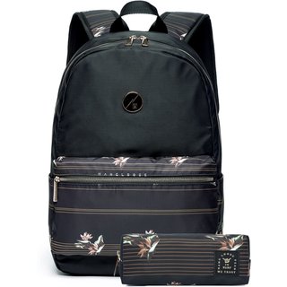 Kit Mochila Hang Loose Feminina Escolar + Estojo Resistente