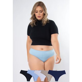 Kit 5 Calcinhas Pérola Plus Size Microfibra Concept Lingerie Multicolorido