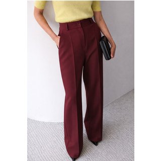 Calça Wide Leg Pantalona Alfaiataria Feminina Dra Maia Marsala
