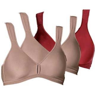 Kit com 3 Sutiãs sem Aro e sem Bojo Olimpo Conforto Demillus 61004 Vermelho
