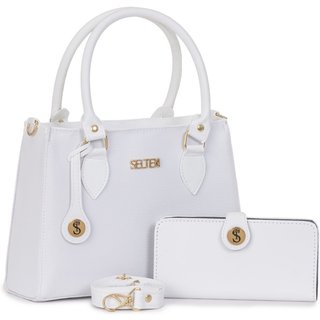 Bolsa Feminina Tiracolo Com Alça Transversal E Carteira Branca Selten