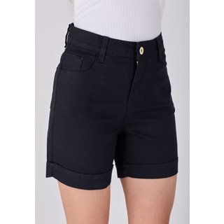 Shorts Jeans HNO Jeans Meia Coxa Cintura Alta Preta
