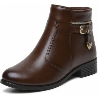 Bota Feminina Casual Moderno Estilo Coturno Elegante Cano Baixo Salto