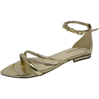 Sandália Feminina Elegante Rasteira com Tornozeleira ce