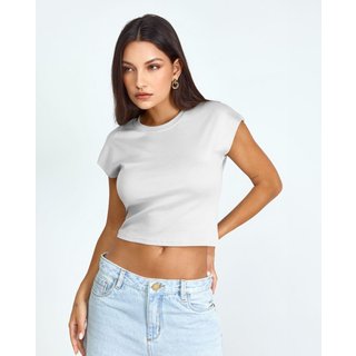 Blusa Cropped Feminina Premium 90303 Branco Consciência