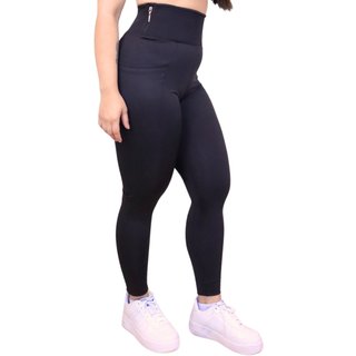Calça Legging Plus Size Heide Ribeiro ZipSecure Pocket Compression Preto