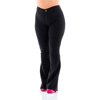 Calça Jeans Feminina Arauto Modelagem Flare - 11513 Preto