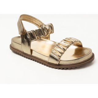 Papete Rasteira Sandalia Flat Ouro Light Tellini Store