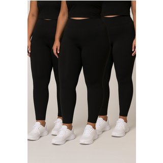 Kit Com 3 Calça Leggings Plus Size D Bell Outlet Fashion Cós Alto Preto