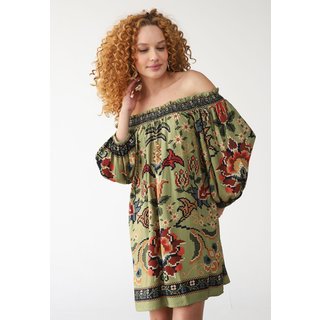 Vestido FARM Curto Flor de Jardim Verde