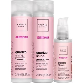 Kit Cadiveu Professional Quartzo Shine Shampoo Condicionador e Balm (3 produtos).