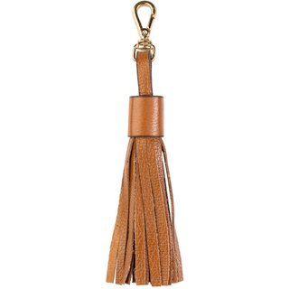 Chaveiro Andrea Vinci Tassel Franja Em Couro - Caramelo