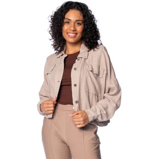 Jaqueta Feminina Biamar Botões Liocel/Linho Bege Claro