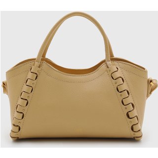 Bolsa Feminina Arezzo Média Detalhe Trançado Natural