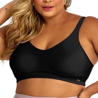 Sutiã Top Sustentação Plus Size Dilady 122113 Sem Bojo PRETO