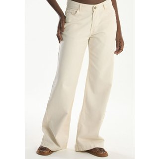 Calça Sarja Cantão Wide Leg Color Off-White
