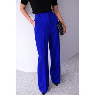 Calça Wide Leg Pantalona Alfaiataria Feminina Dra Maia Azul Royal