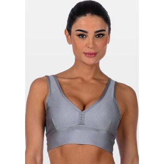 Top Cropped Fitness Cirrê Com Bojo Removível Summer Soul Regata Prata