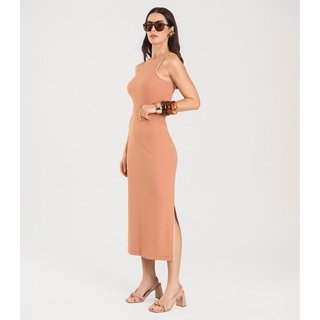 Conjunto Feminino Regata e Saia Dianna Marrom