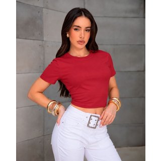 Blusa Cropped Feminina Premium 90273 Vermelho Consciência
