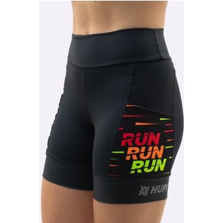 Bermuda Compressão Feminina HUPI Curta Run Run Run, Cor: PRETO, Tamanho: M Preto