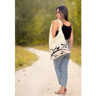 Bolsa Tricô Pássaros Livres Off White