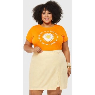T-shirt Plus Size D Bell Outlet Fashion Margarida Laranja