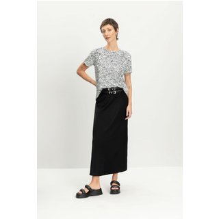 Blusa feminina estampada em viscolycra Essendi Preto
