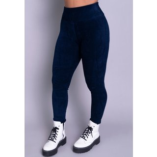 Calça Legging Serra e Mar Modas Veludo Cotelê Azul Marinho