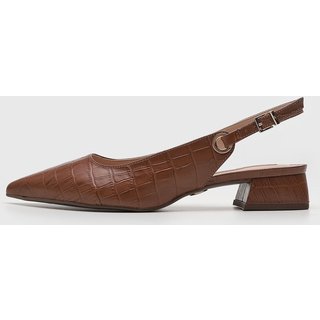 Scarpin Feminino Jorge Bischoff Slingback Croco Marrom